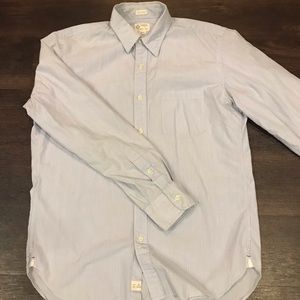 J Crew fine striped cotton button down shirt